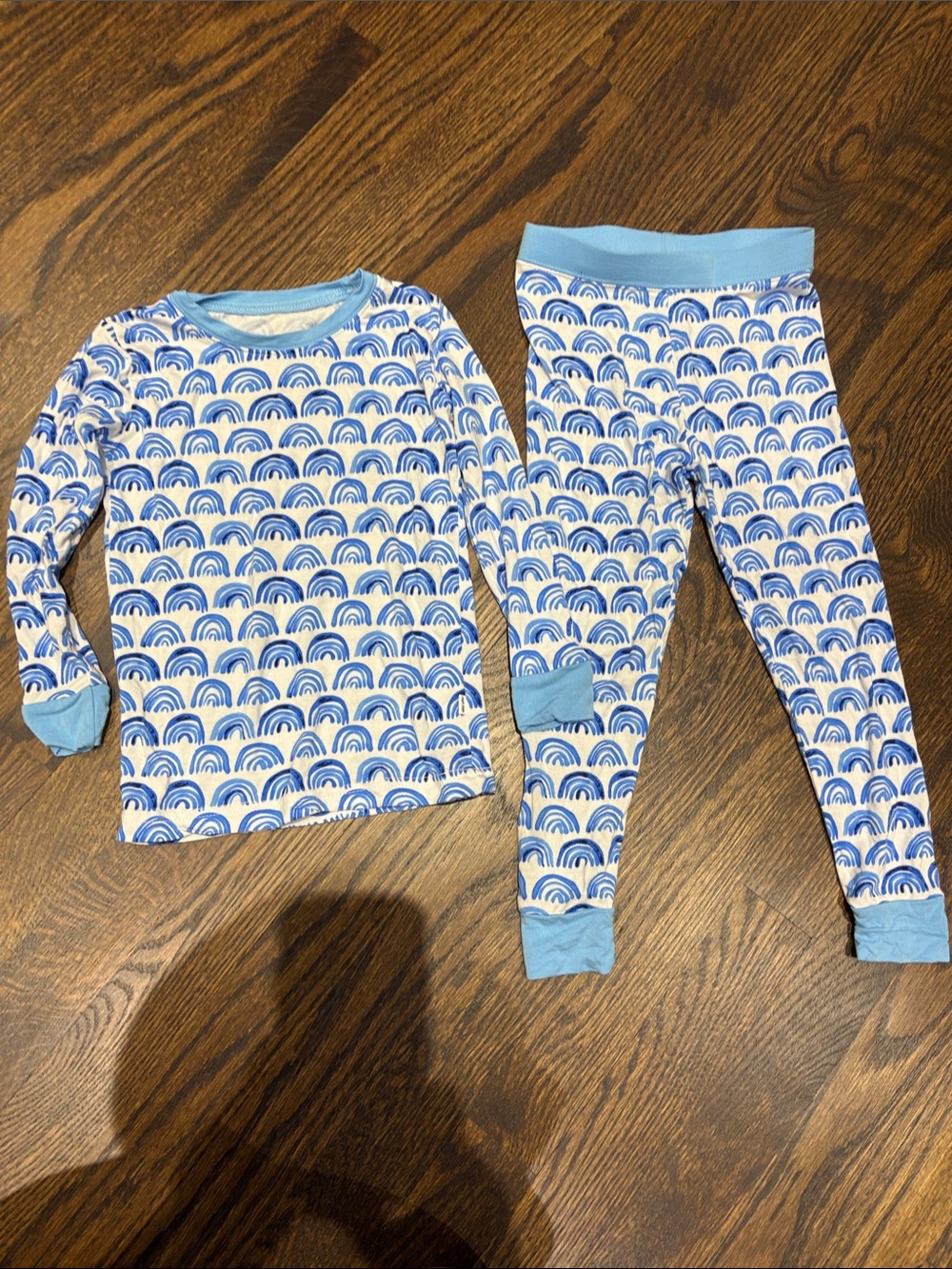 Little Sleepies Blue Rainbow Print Two-Piece Pajama Set